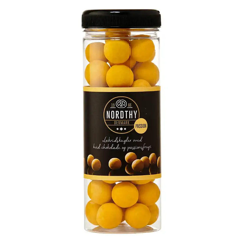 Nordthy Schokoladen Lakritz Kugeln mit Passoinfruit 300g
