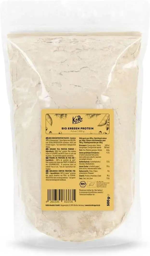 KoRo - Bio Erbsenprotein - Vegan - Natur Geschmack - Ohne Zusätze - 500 g