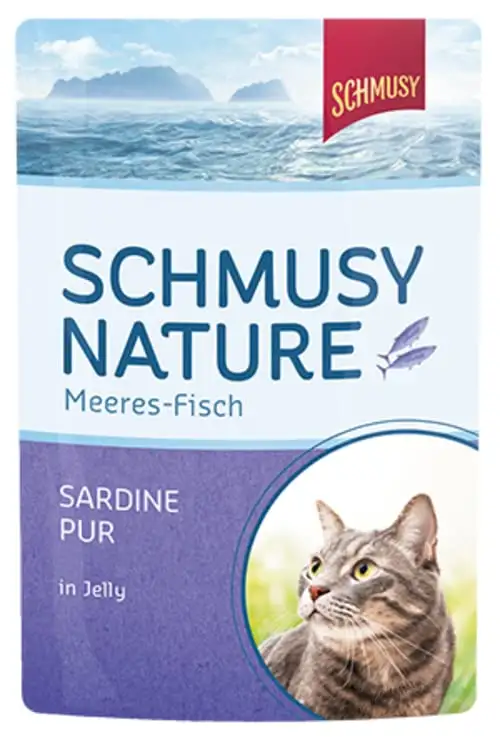 Schmusy Nature Meerefisch - für Katzen in Gelee mit Sardine - 24 x 100g