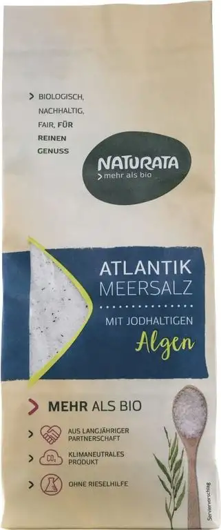 Naturata Bio Atlantik Meersalz mit jodhaltigen Bio Algen (2 x 500 gr)