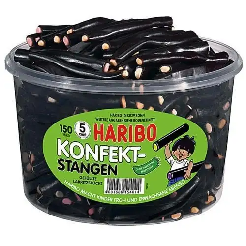 Haribo Konfektstangen - gefüllte Lackritzstücke 150 Stück