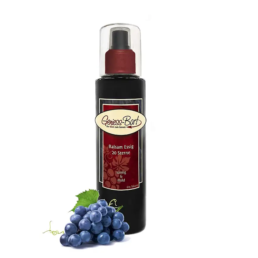 Balsam Essig 20 Sterne 0,26L Sprühflasche balsamartig sämig und sehr mild 6% Säure Pumpspray