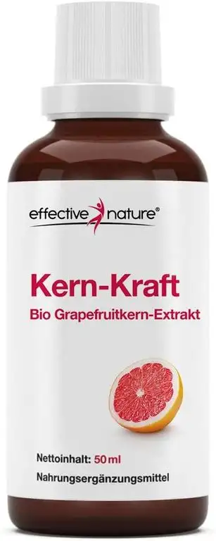 Grapefruitkernextrakt (83%-iger Extrakt) aus Bio-Grapefruitschalen und ?kernen (glycerinhaltig). Vitamin C trägt zusätzlich zur normalen Funktion des Immunsystems bei. Reich an Bioflavonoiden.