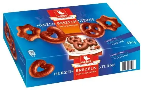 Weiss Herzen, Sterne, Brezeln vollmilch, 6er Pack (6 x 500 g)