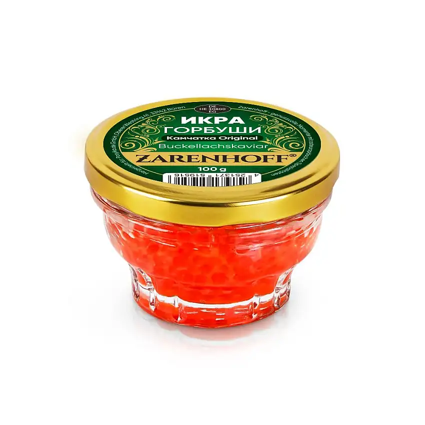 Kaviar aus Buckellachs Gorbuscha aus Kamtschatka, 100 g Glas - Roter Kaviar - икра Горбуши caviar