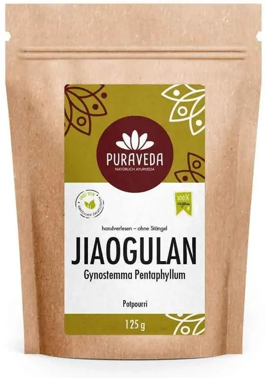 Jiaogulan Unsterblichkeitskraut 125g getrocknet - Frische Ernte - Top Qualität handgelesen - Gynostemma Pentaphyllum - Abgefüllt und kontrolliert in Deutschland