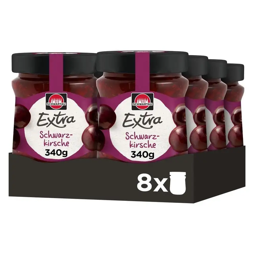 Schwartau Extra Schwarzkirsche, Konfitüre, 8er Pack (8 x 340 g)