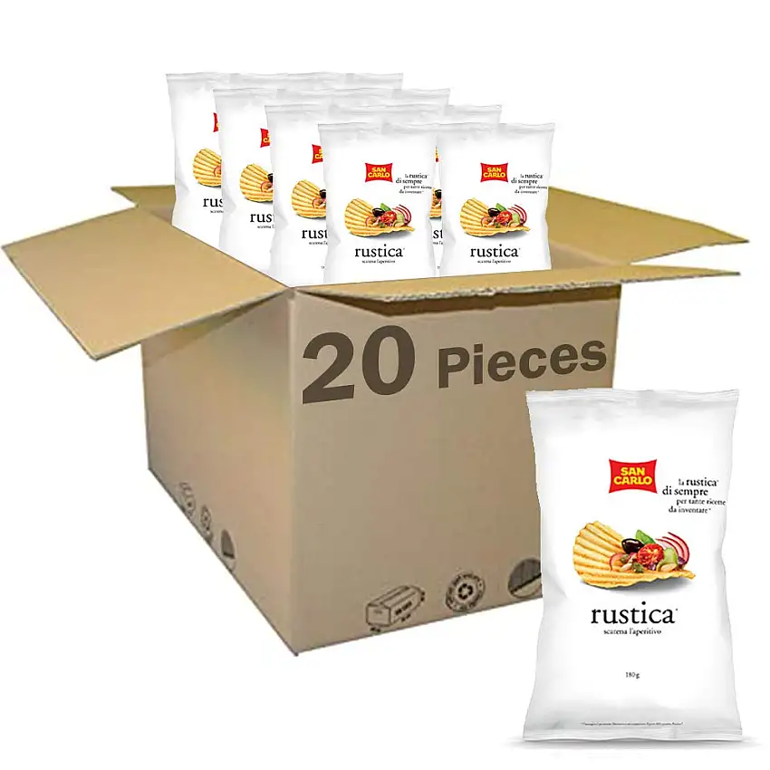 20x SAN CARLO RUSTICA Italian Salted Crisps Chips Snack 50g