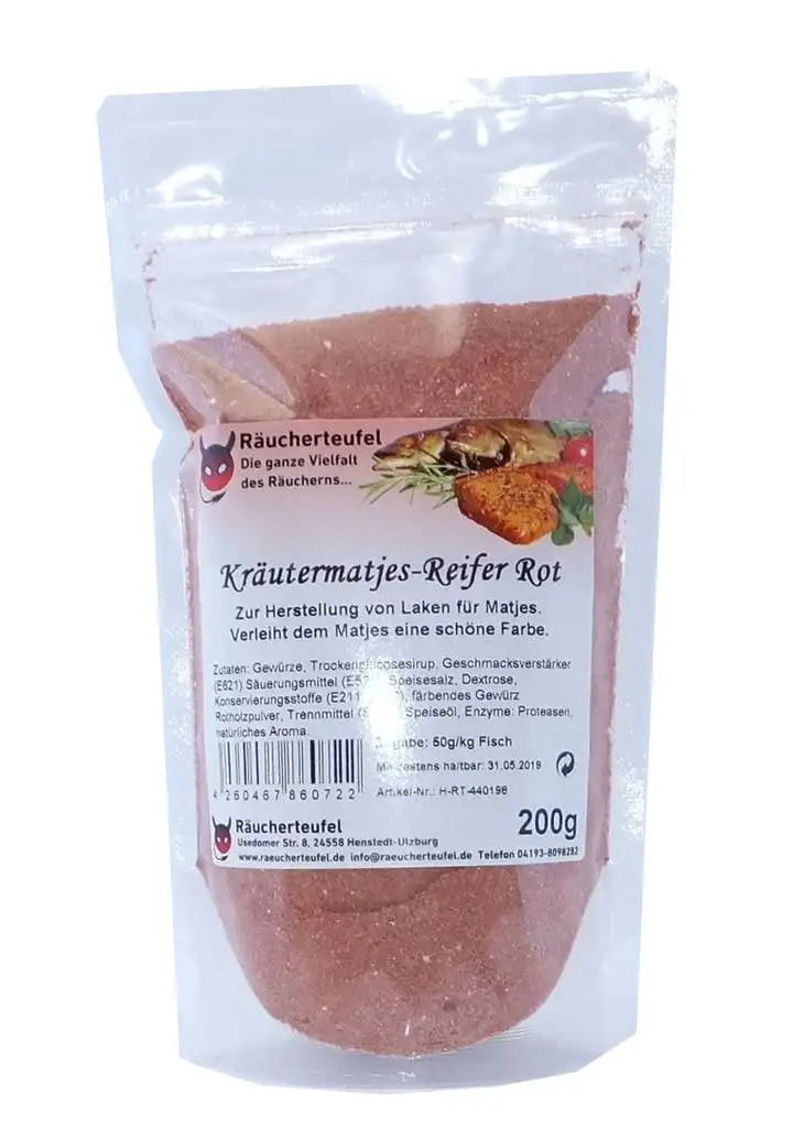 Räucherteufel Kräutermatjes rot / Reifer 200g, Matjesreifer, Hering