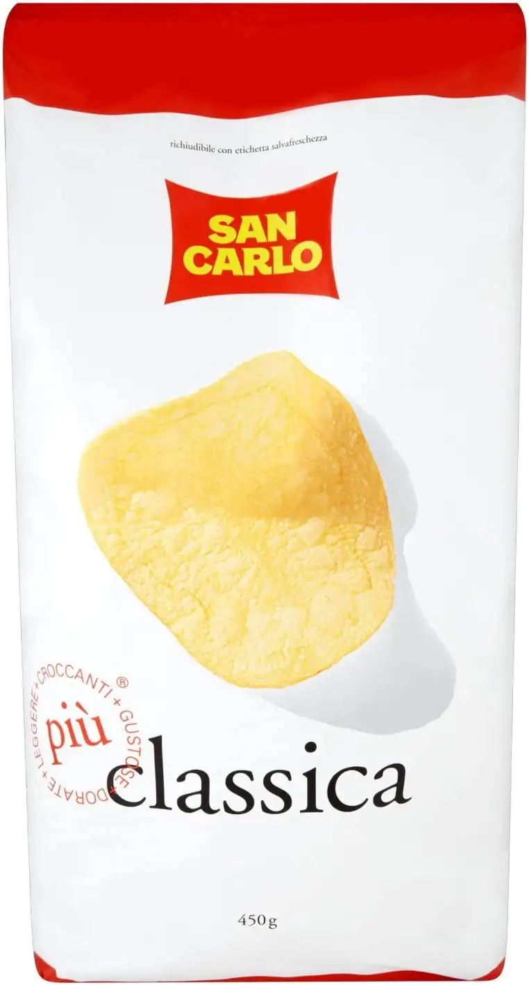 San Carlo Classica trasparente Chips Patatine Kartoffelchips gesalzen 450g Kartoffel chips