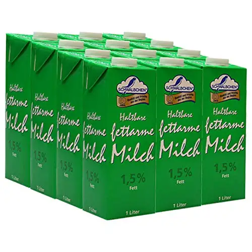 Schwälbchen Haltbare fettarme Milch, 1,5% Fett, 12er Pack