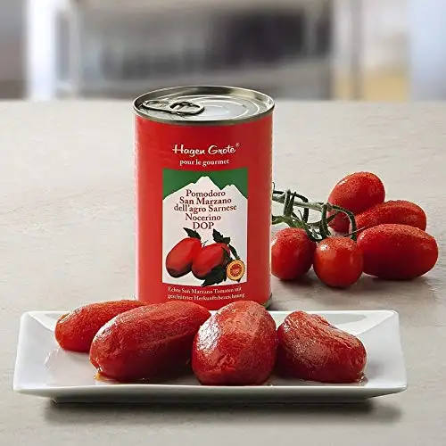 Hagen Grote San Marzano Tomaten, 6 x 400g Dosen, Neapolitanische Tomatenrarität, intensives Aroma, einzigartiger Tomatengeschmack