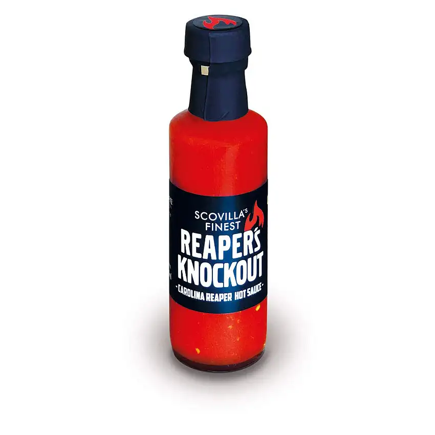 Scovilla´s Finest REAPER´S KNOCKOUT 100ml | Extrem scharfe Chilisauce mit Carolina Reaper | Extreme Hot Sauce | 100% natürliche Zutaten