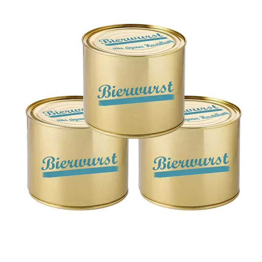 Bierwurst Wurstkonserve 3er Set 200g Dosenwurst Wurst Spezialität Konservenwurst traditionell herzhaft lange haltbar Konserven Lebensmittel Fleisch