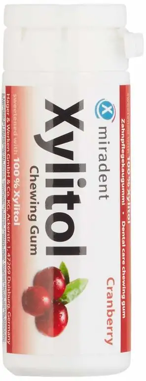 Miradent Xylitol Kaugummi Preiselbeer 30 Stück (1 x 30 g)