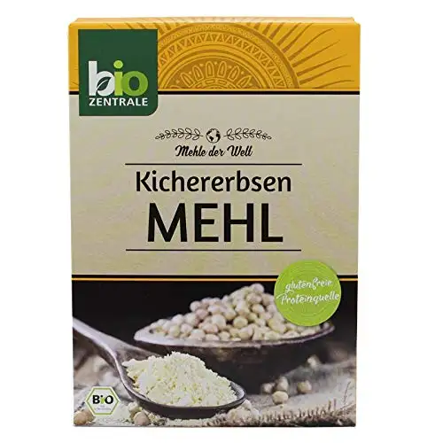 biozentrale Kichererbsenmehl Bio Glutenfrei | 400g Bio Kichererbsenmehl & Protein Mehl | Alternative zu Mandelmehl, Kokosmehl und Guarkernmehl