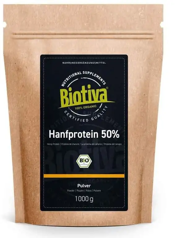 Hanfprotein Pulver Bio 1kg - Hanfproteinpulver - 1000g Vorteilspack - Rohkost-Qualität aus österreichischem Anbau - Frei von Gluten, Soja und Laktose - Abgefüllt in Deutschland (DE-ÖKO-005)