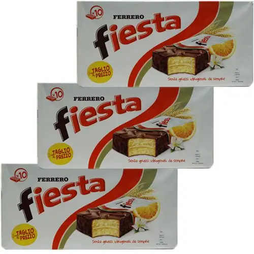 3x Ferrero 'Fiesta' Küchlein mit schokolade und Orange, 10 x 40 g