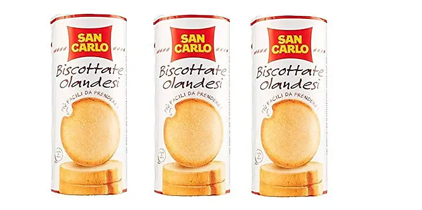 3x San Carlo Fette Biscottate olandesi Zwieback kekse gebackenem Brot 125 g