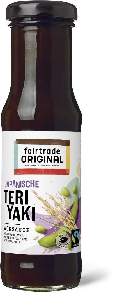 150 ml Teriyaki Soße von Fairtrade Original | dunkle Sojasauce | Japanische Teriyaki Marinade | Woksauce | Teriyaki Soße dickflüssig | Gewürzsauce für asiatische Speisen | für Hähnchen, Fisch, Gemüse