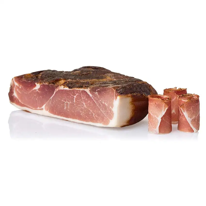 Speck leicht geräuchert 1kg Salumi Pasini® | Italienische Delikatessen Tiroler Schinken | Halbes Stück Tiroler Speck luftgetrocknet