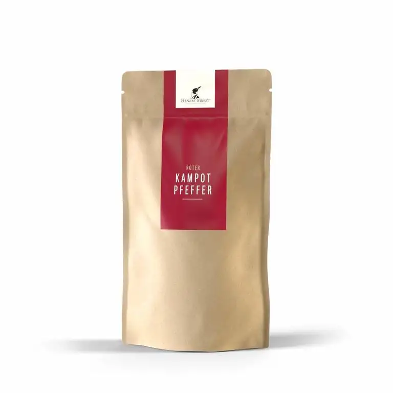 Hennes Finest Kampot Pfeffer Rot - 100g echter Roter Kampot Pfeffer, Roter Pfeffer ganz, Kampot Pepper Rot, Pfeffer für Mühle, Roter Pfeffer Kampot, ganze rote Pfefferkörner, Kambodscha Pfeffer rot