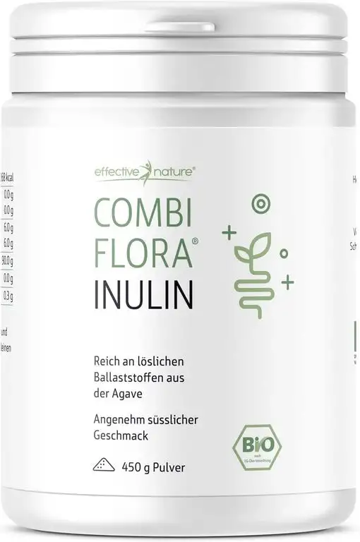 effective nature - Bio Inulin Pulver - Hochdosiertes, 100% reines Inulin in Bio-Qualität - Aus Agave - 450 g