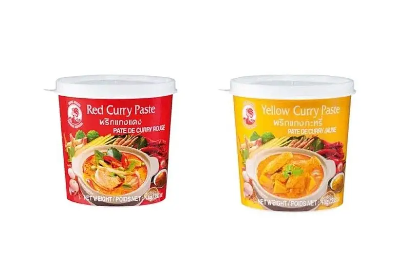 Pamai Pai® 2 x 1kg Cock Curry Paste - Gelb und Rot - Thai rote gelbe Paste
