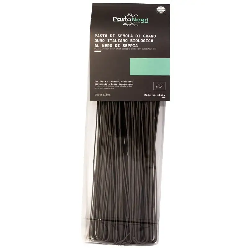 itali's - Bio italienische Pasta Tintenfisch Tinte 10 Pakete 250 g, Schmackhafte und Raffinierte Gerichte Bronze-gezogene Handwerkliche Spezialitäten aus Zertifiziertem Anbau, Formatangebot Spagetti