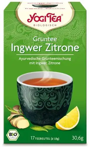 Yogi Tee, Grüntee, Ingwer Zitrone, 17 Teebeutel, 30,6g, BIO