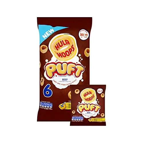 Hula Hoop Reifen Puft Rindfleisch 15G X 6 Pro Packung - (Packung mit 6)