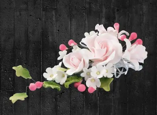 Zuckerblumenbouquet Rosen in rosa
