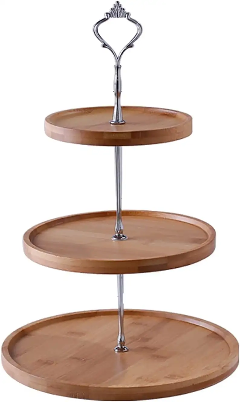 Obstkorb Früchtekorb 3 Tier-weiße Dessert-Ständer, Kuchenstände, Obst-Candy-Display beinhaltet/rund Dessert Tiered Stand für Hochzeit Geburtstag Familienparty Obstkorb Tischdekoration Obstschale