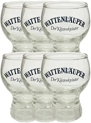 Wattenläuper Shot Glas 2 cl mit Eichstrich 6er Set