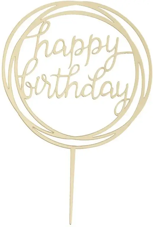 P Prettyia Kuchendeko Tortendeko Happy Birthday Geburtstag Schirftzug, Schwarz und Gold - Gold