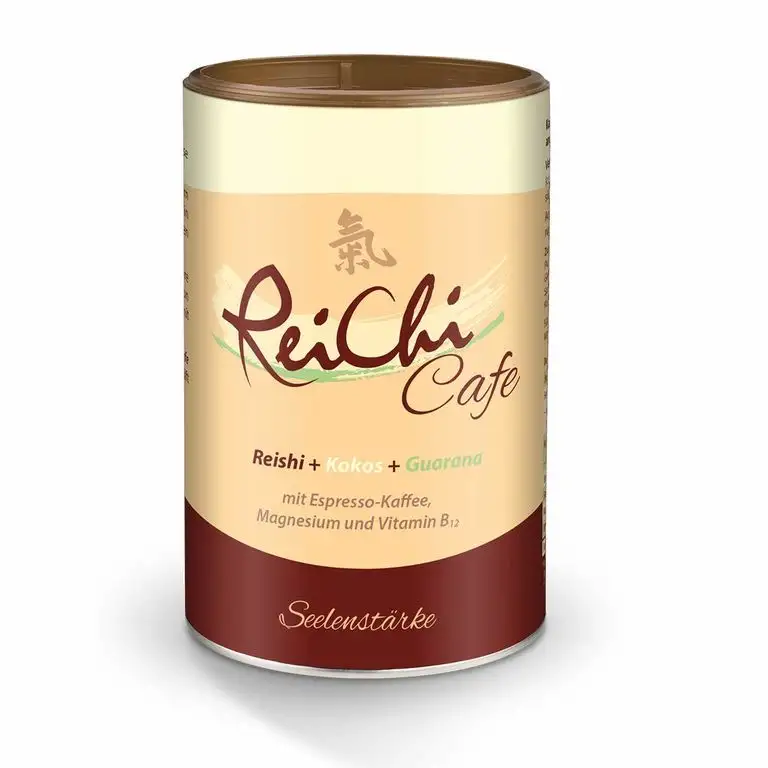 Veganer ReiChi Cafe von Dr. Jacob's I löslicher Kaffee I Pilzkaffee Getränk mit Reishi-Pilz Pulver I Guarana und Ginseng Extrakt I Chi-Cafe mit Reishi Vitalpilz Rei-Chi Kaffee 1 x 400g I 80 Tassen