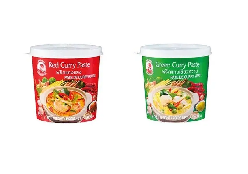 Pamai Pai® 2 x 1kg Cock Curry Paste - Grün und Rot - Thai rote grüne Paste