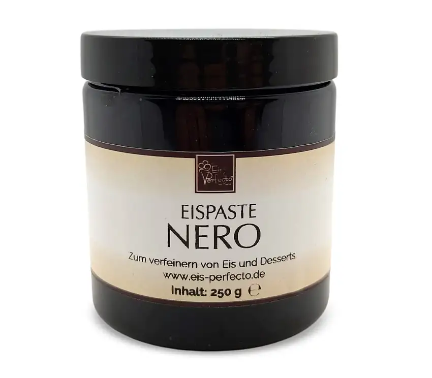 Nero-Eispaste » Schwarzes Vanilleeis » für aromatisches Eis » Auch zum Verfeinern von leckeren, Desserts, Getränke, Pralinen Torten und vielem mehr » Inhalt 250 g