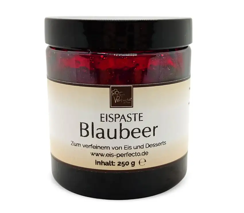 Blaubeer Eispaste Aroma Variegatos Eis Desserts Pralinen Zum Verfeinern von leckerem Eis Getränke Kuchen Kekse Tortencremes Eiscremes uvm. Inhalt 250 g