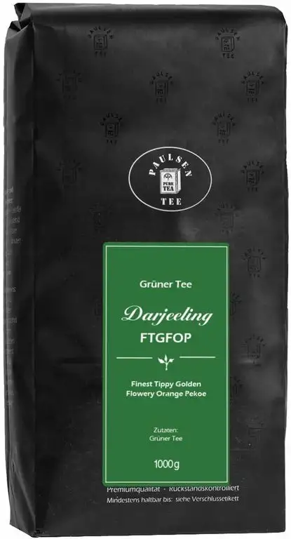 Paulsen Tee Grüner Tee Darjeeling FTGFOP 1000g (28,50 Euro/kg), rückstandskontrolliert & zertifiziert