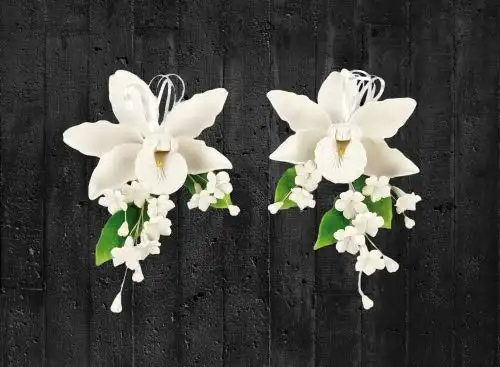 Cake Company Orchideen-Bouquet 2 Stück weiß 1er Pack (1 x 68 g)
