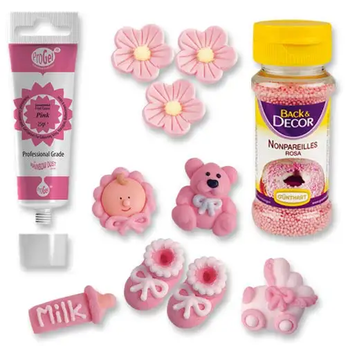 1 Tortenset Taufe, rosa