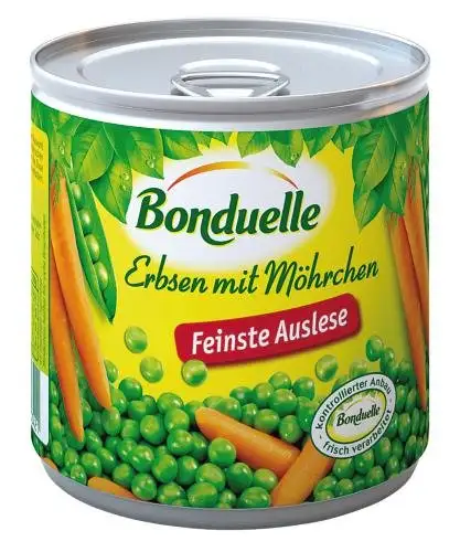 Bonduelle Erbsen m. Möhr.feinste Auslese , 6er Pack (6 x 425 ml Dose)