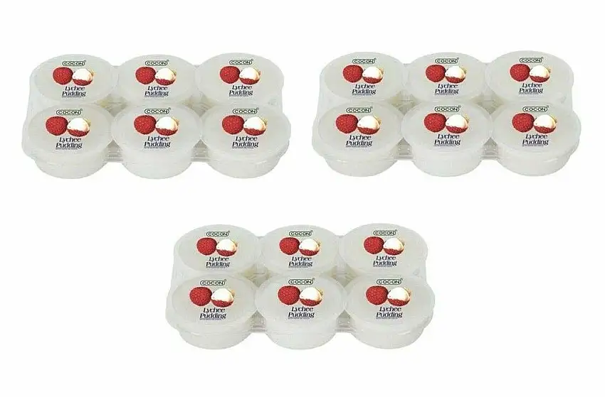Pamai Pai® Dreierpack: 3 x 480g Litschi Dessert Nata de Coco Kokosnuss Gel Lychee