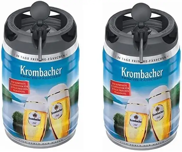 2 x Krombacher Pils Frische-Fässchen, 5 Liter 4,8% vol. Partyfass