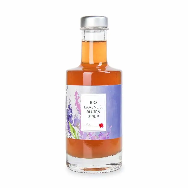 Bio Sirup Lavendel, Lavendelsirup aus echten Lavendelblüten – Manufaktur von Blythen