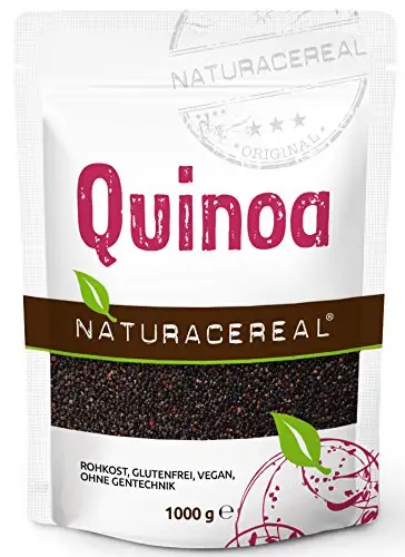 NATURACEREAL Quinoa, schwarz, 1.000g (1x1kg) - glutenfrei, eiweißreich, vielseitig
