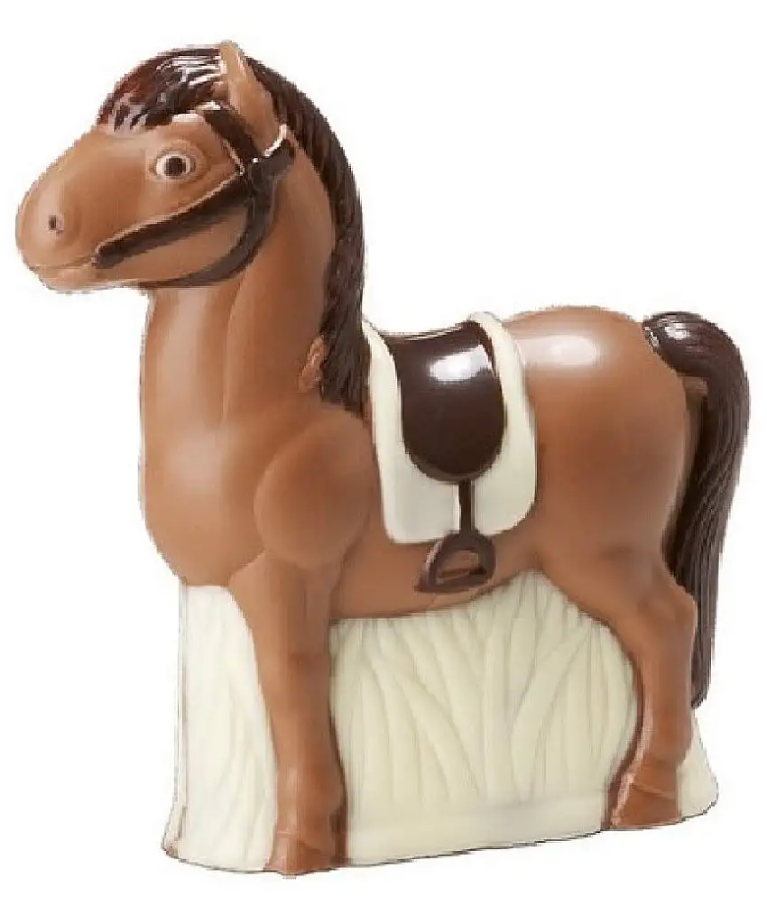 01#051423 Schokolade, Pony, Tiere, Pferd, aus VOLLMILCH Schokolade, 60 gr
