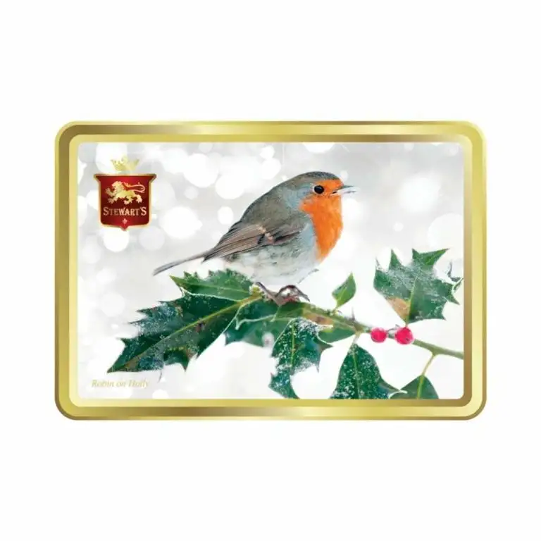 150g Shortbread Christmas Collection - Robin in Snow - Rotkehlchen im Schnee / 150gramm Feinstes shottisches Shortbread in einer geschmackvollen Dose zum sammeln oder verschenken