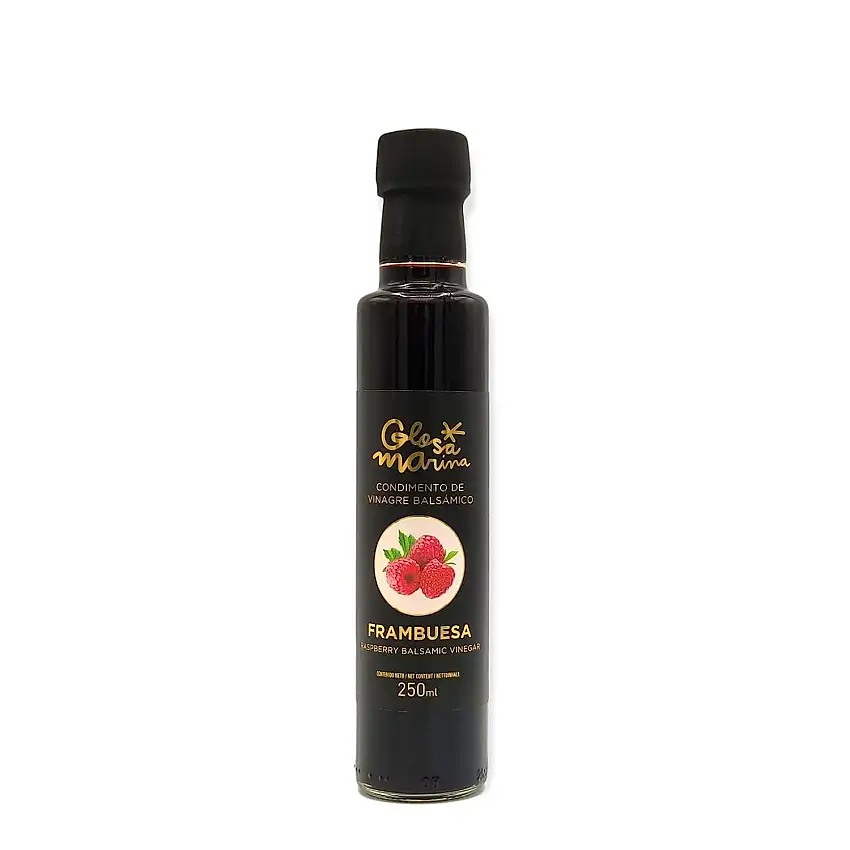 Mallorca Gusto GLOSA MARINA Balsamico Gourmet Essig mit Himbeere Condimento de Vinagre Frambuesa (1 x 250ml)